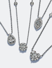 Pear Halo Diamond Pendant - Dracakis Jewellers