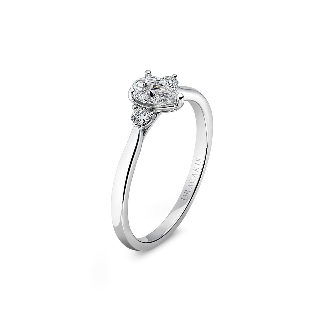 Pear & Brilliant Cut Diamond Engagement Ring - Dracakis Jewellers