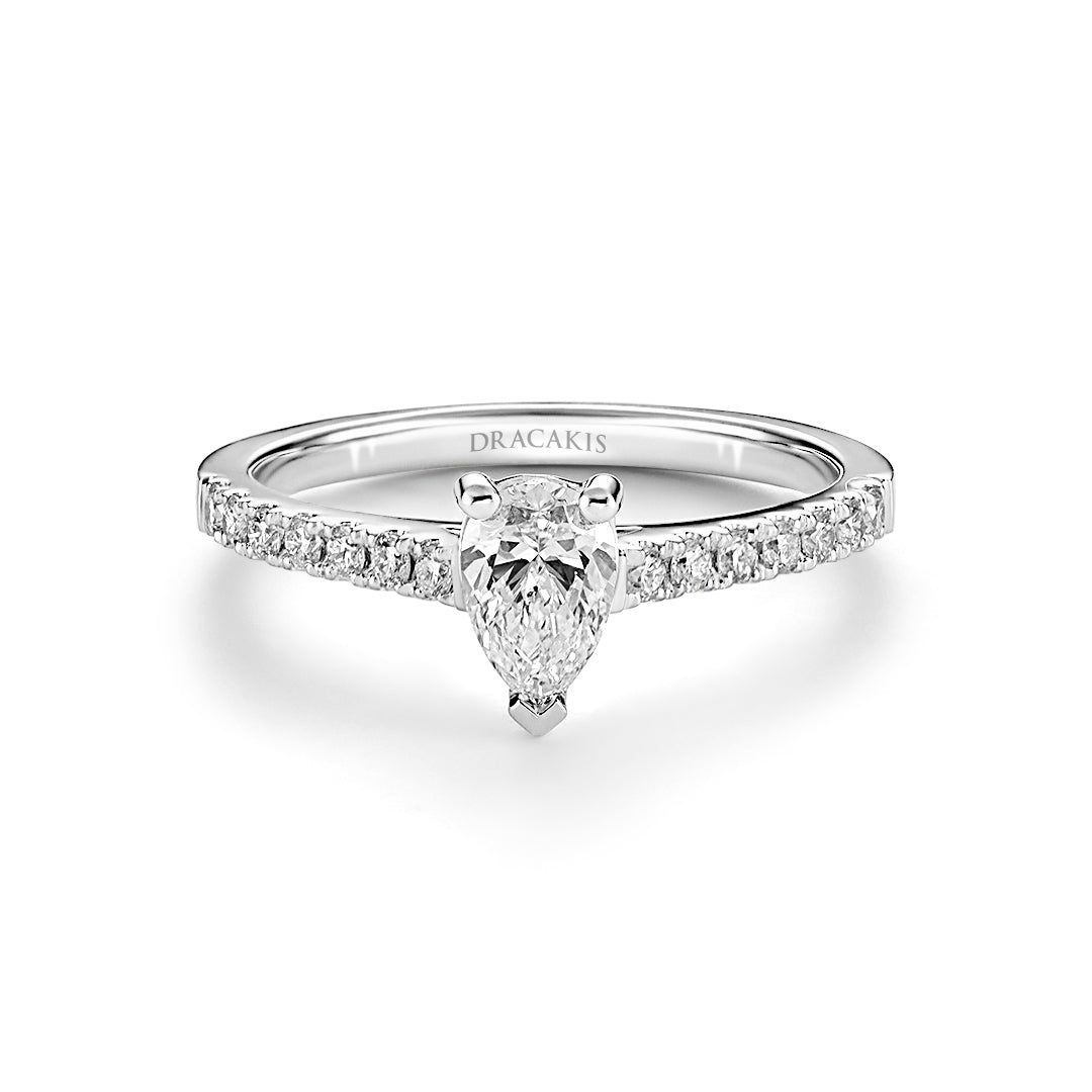 Pear Shaped Diamond Engagement Ring Dracakis Jewellers