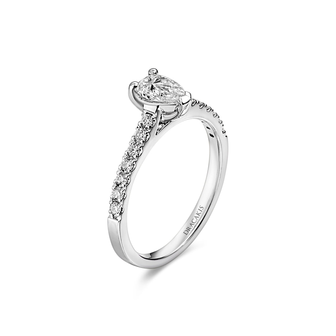 Pear Shaped Diamond Engagement Ring - Dracakis Jewellers