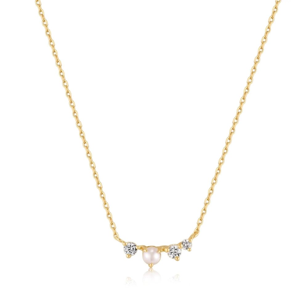 Pearl and White Sapphire Radiance Necklace - Dracakis Jewellers