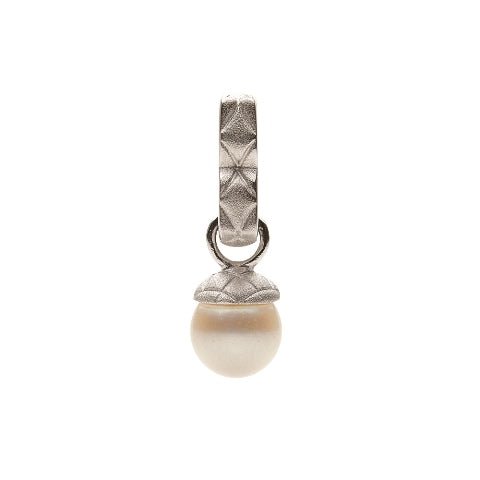 Pearl & Silver Charm Pendant - Dracakis Jewellers