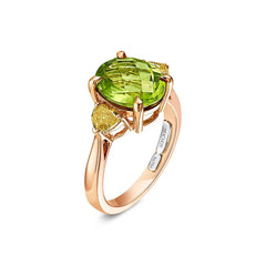 Peridot & Yellow Diamond Ring - Dracakis Jewellers