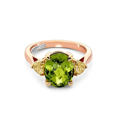 Peridot & Yellow Diamond Ring - Dracakis Jewellers