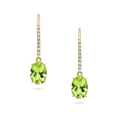 Peridot, Yellow Gold & Diamond Earrings - Dracakis Jewellers
