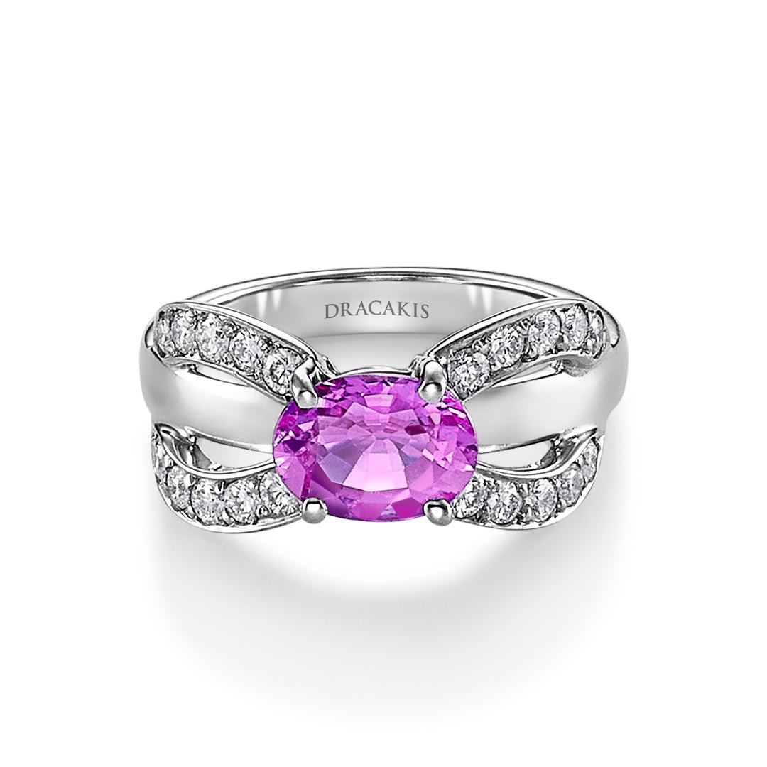 Pink Sapphire & Diamond Ring - Dracakis Jewellers