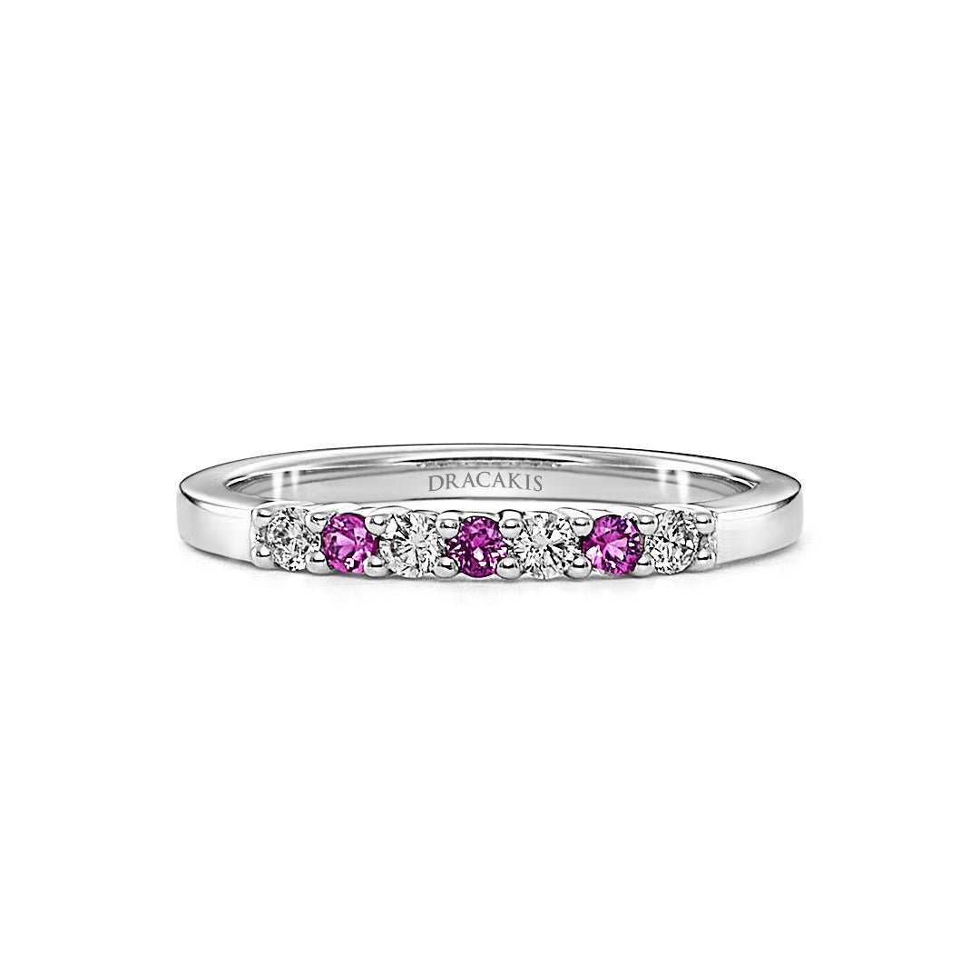 Pink Sapphire & Diamond Eternity Ring - Drackais Jewellers | Dracakis ...