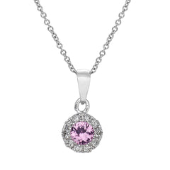 Pink Sapphire & Diamond Pendant - Dracakis Jewellers