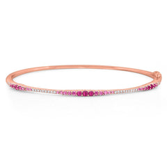 Pink Sapphire & Diamond Ombré Bangle - Dracakis Jewellers