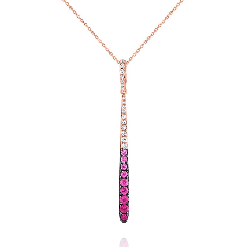 Pink Sapphire & Diamond Ombré Pendant - Dracakis Jewellers
