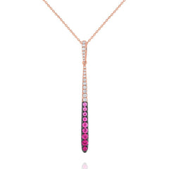 Pink Sapphire & Diamond Ombré Pendant - Dracakis Jewellers