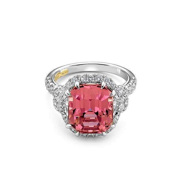 Pink Tourmaline & Diamond Dress Ring - Dracakis Jewellers