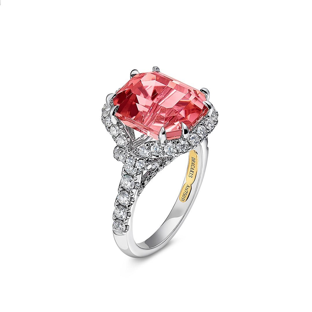 Pink Tourmaline & Diamond Ring - Dracakis Jewellers