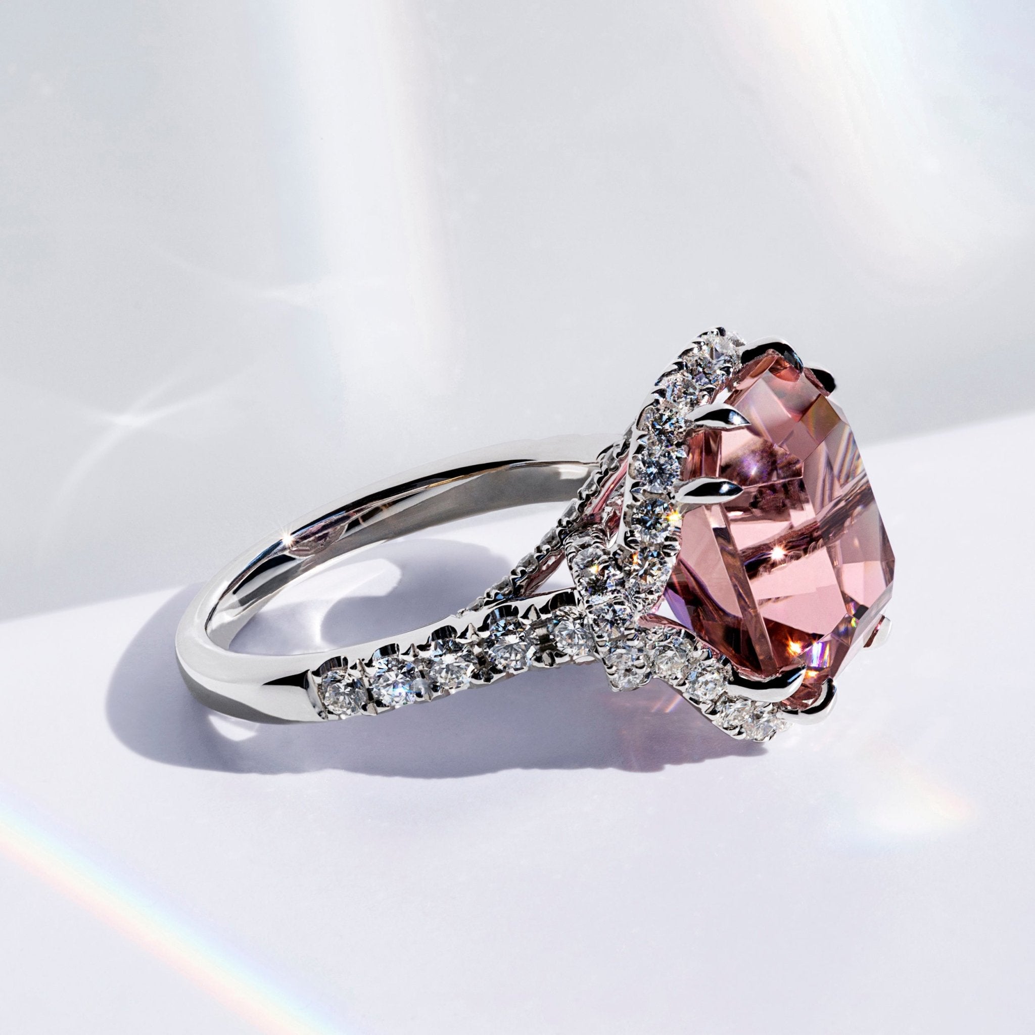 Pink Tourmaline & Diamond Ring - Dracakis Jewellers