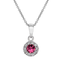 Pink Tourmaline & Diamond Pendant - Dracakis Jewellers