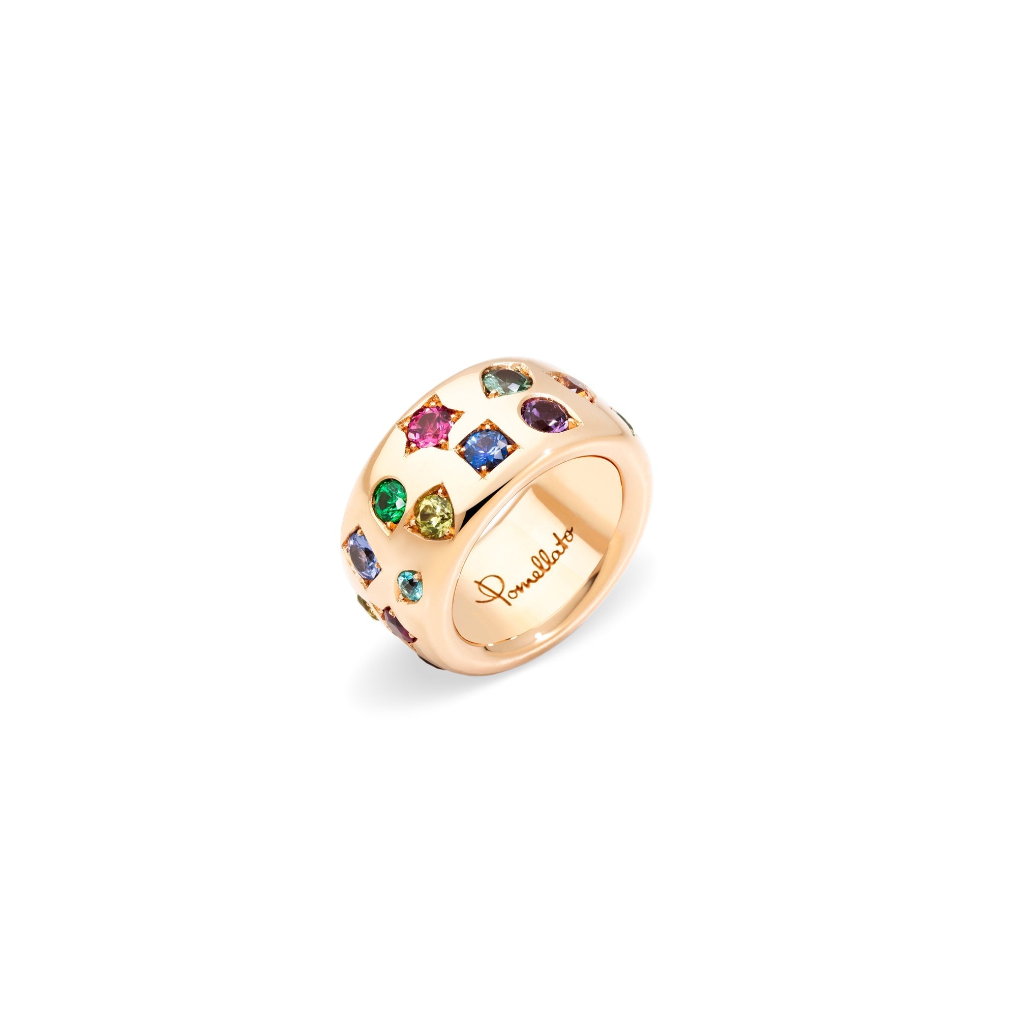Iconica Rose Gold Ring with Coloured Gemstones - Dracakis Jewellers