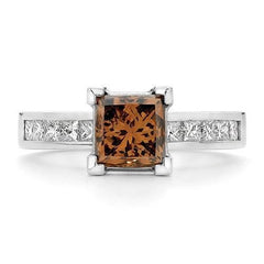 Princess Cut Cognac Diamond Engagement Ring - Dracakis Jewellers