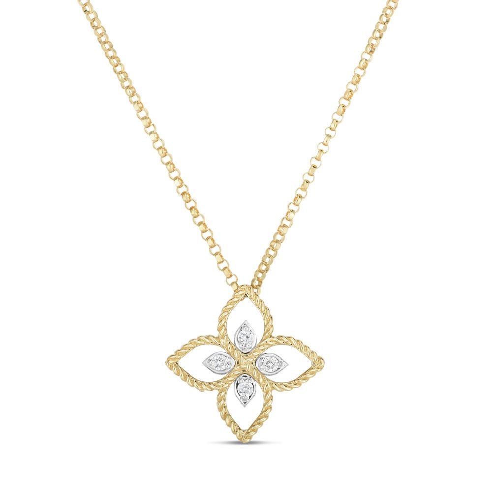 Roberto Coin Princess Flower Diamond Pendant - Dracakis Jewellers ...