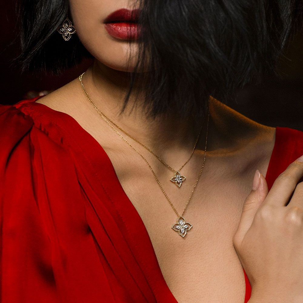 Princess Flower Diamond Pendant - Dracakis Jewellers