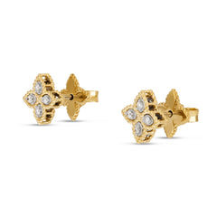 Princess Flower Earrings with Diamonds - Dracakis Jewellers