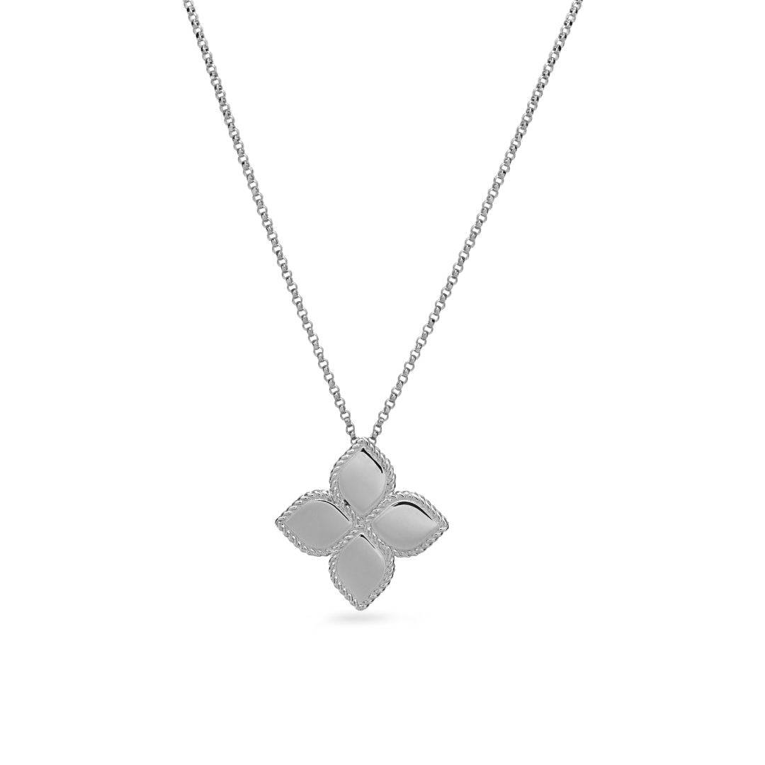 Princess Flower Pendant in White Gold - Dracakis Jewellers