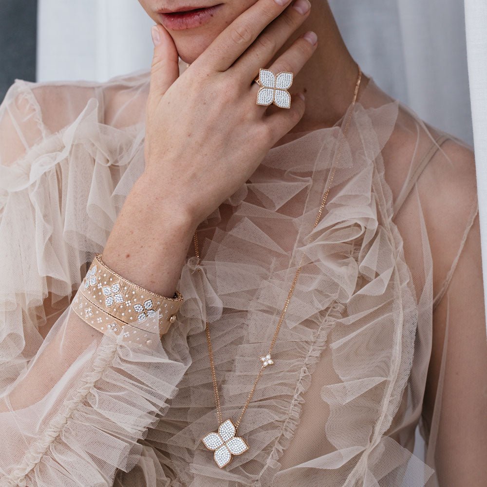 Princess Flower Pendant with Diamonds - Dracakis Jewellers