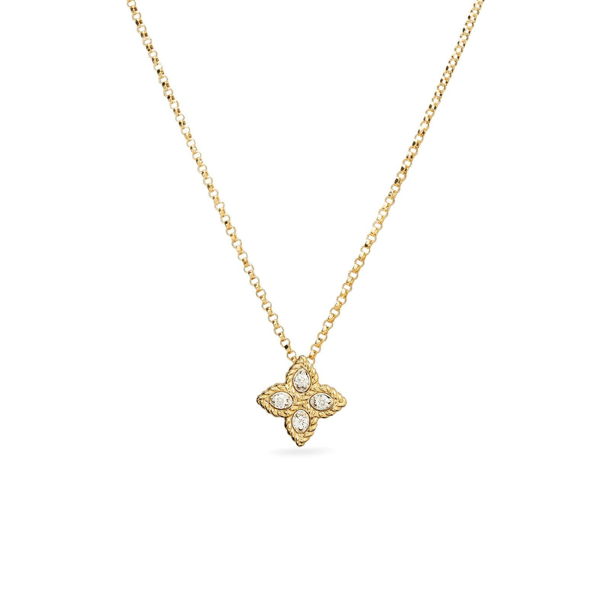 Princess Flower Yellow Gold Diamond Necklace - Dracakis Jewellers