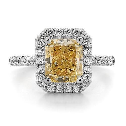 Radiant Cut Yellow Diamond Engagement Ring - Dracakis Jewellers
