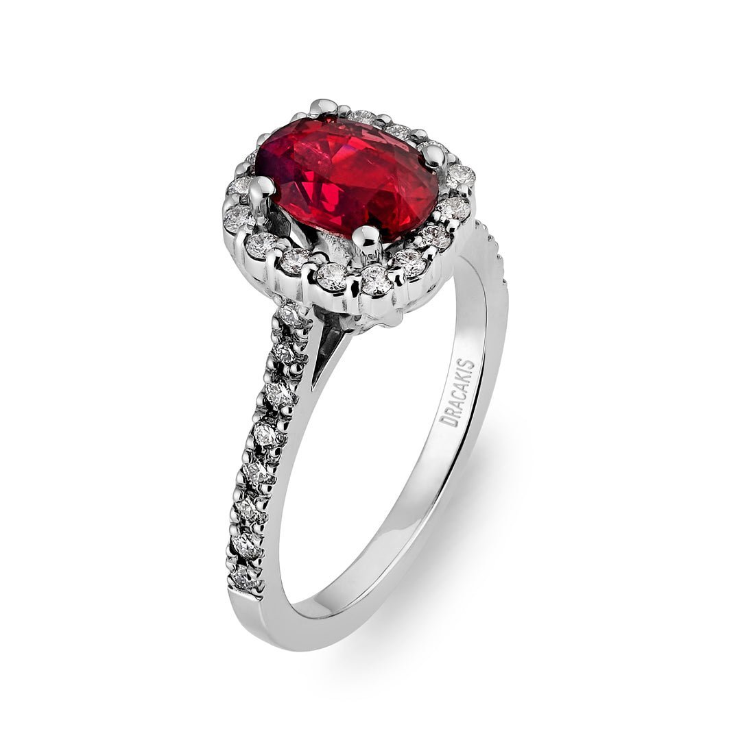 Red Spinel & Diamond Ring - Dracakis Jewellers