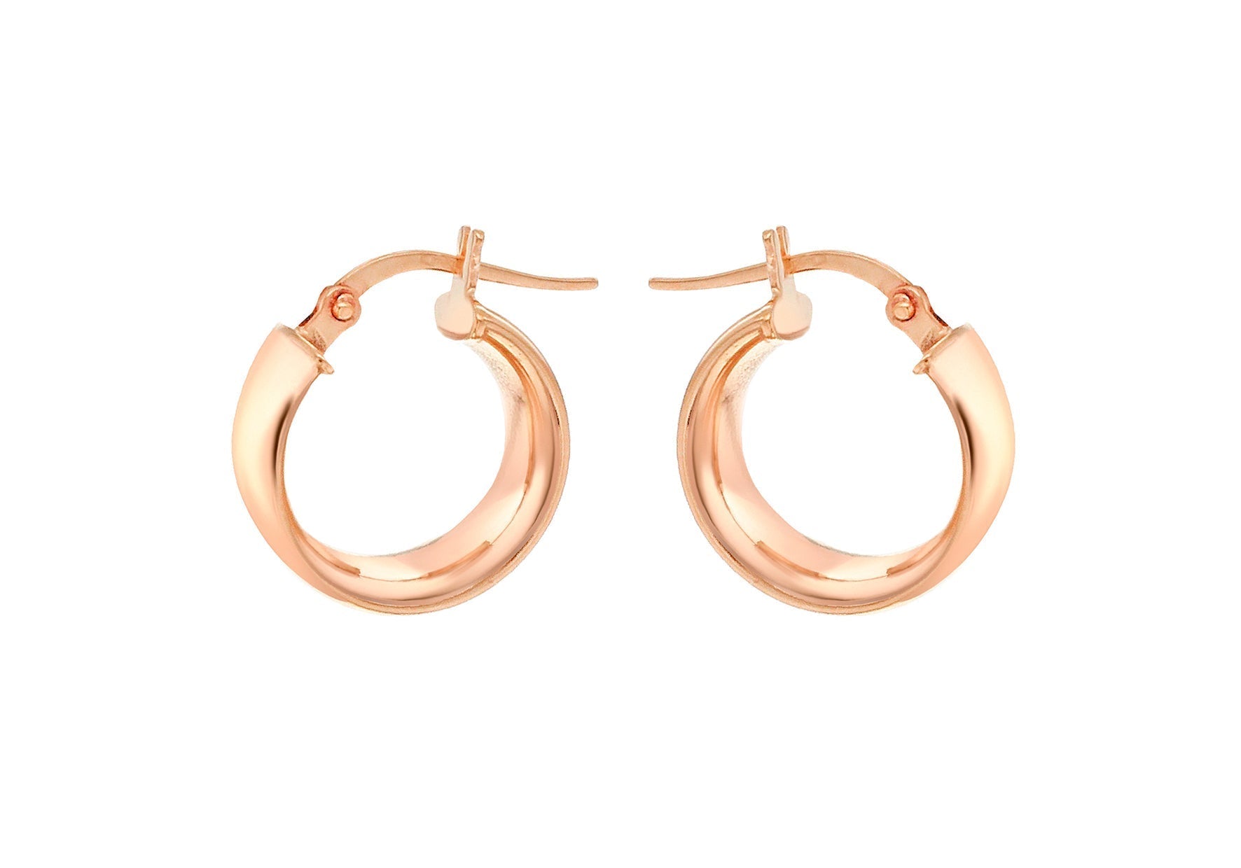 Rose Gold 14mm Creole Earrings - Dracakis Jewellers