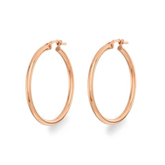 Rose Gold Classic Hoop Earrings - Dracakis Jewellers
