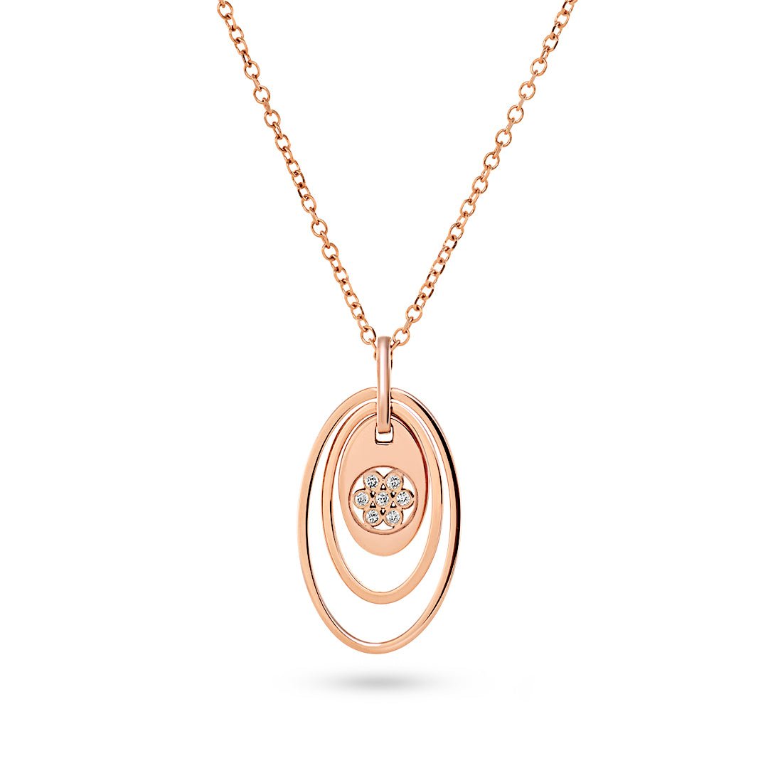 Rose Gold & Diamond Drop Pendant - Dracakis Jewellers