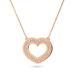 Rose Gold & Diamond Heart Pendant - Dracakis Jewellers