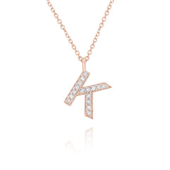Rose Gold & Diamond Initial Necklace - Dracakis Jewellers
