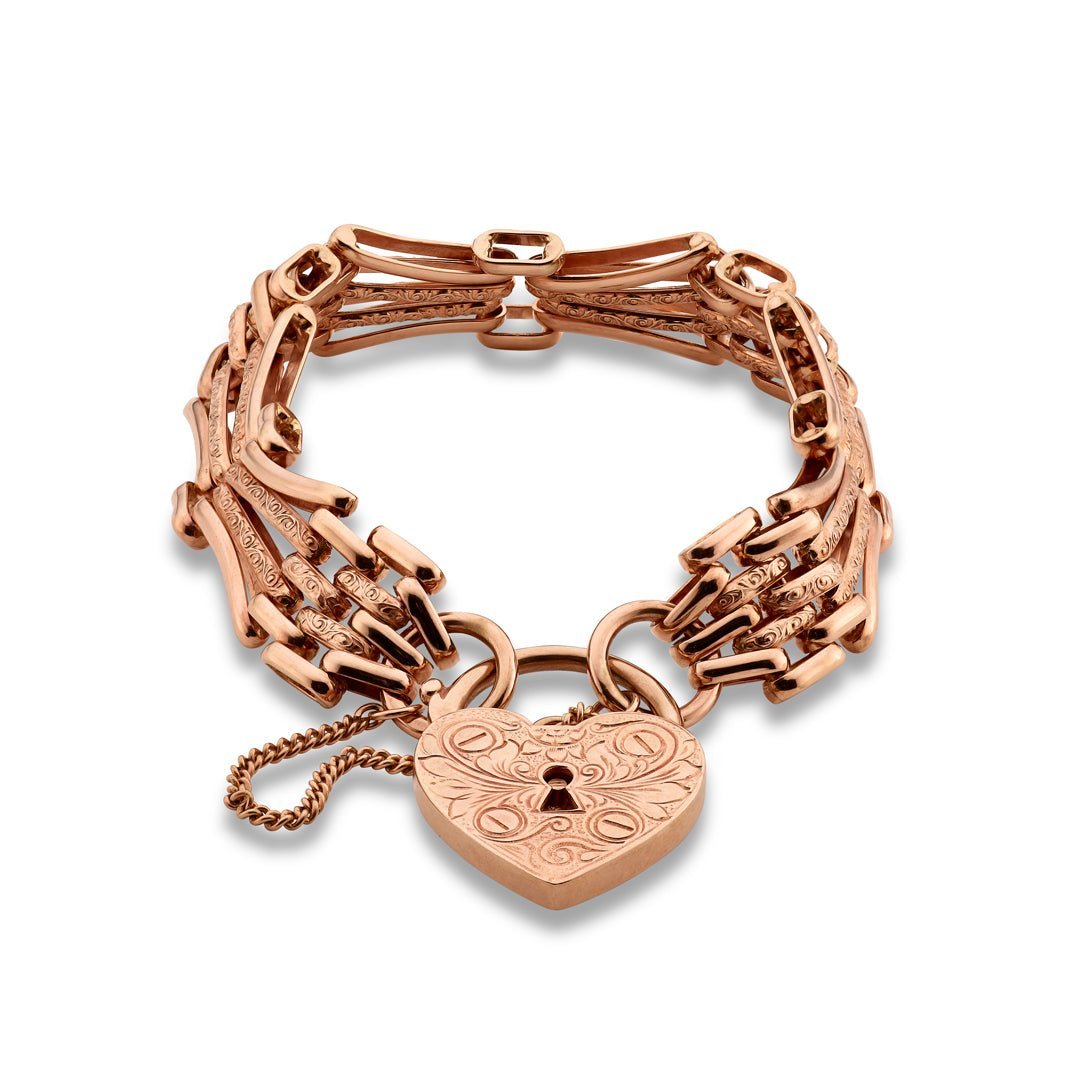 PreLoved 9ct Gold 4 Bar Gate Bracelet  7 12 Inches  Charles Nobel