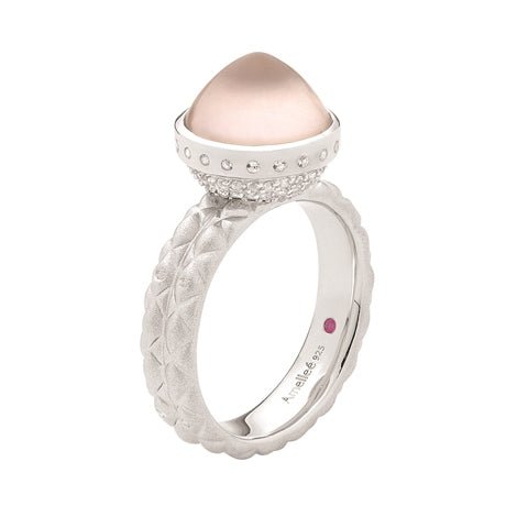 Rose Quartz & White Topaz Dress Ring - Dracakis Jewellers