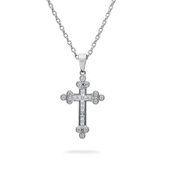 Brilliant Cut Diamond Orthodox Cross Pendant - Dracakis Jewellers