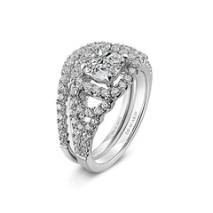 Brilliant Cut Diamond Scuplted Wedding Ring - Dracakis Jewellers