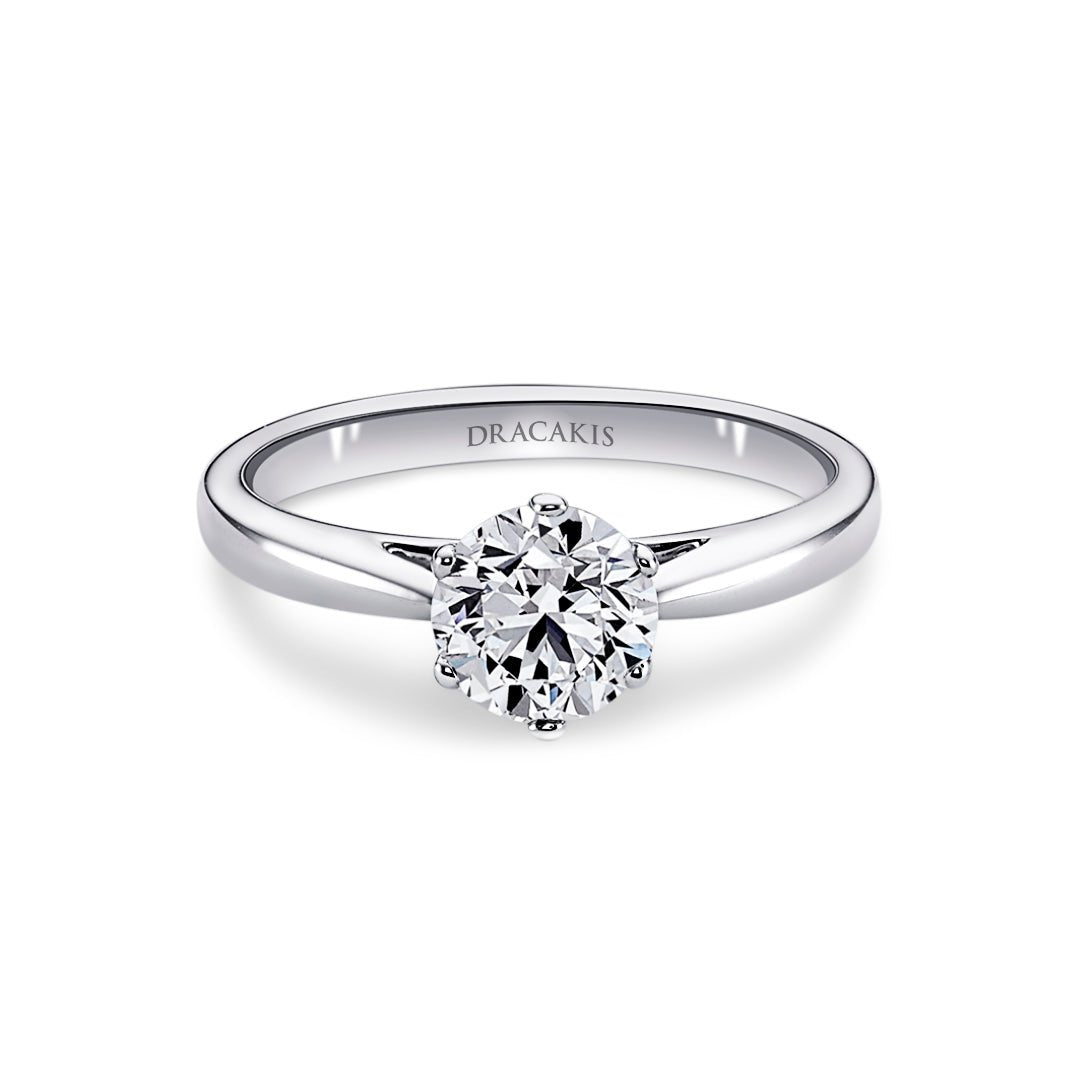 Brilliant Cut Diamond Solitaire Engagement Ring - Dracakis Jewellers