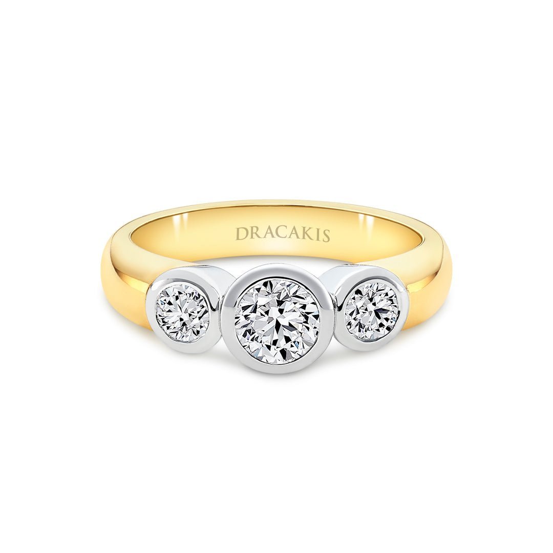 2.05 Ct Round Bezel Set Diamond Engagement Ring 14K & Platinum VS2 – Ashton  Taylor Diamonds