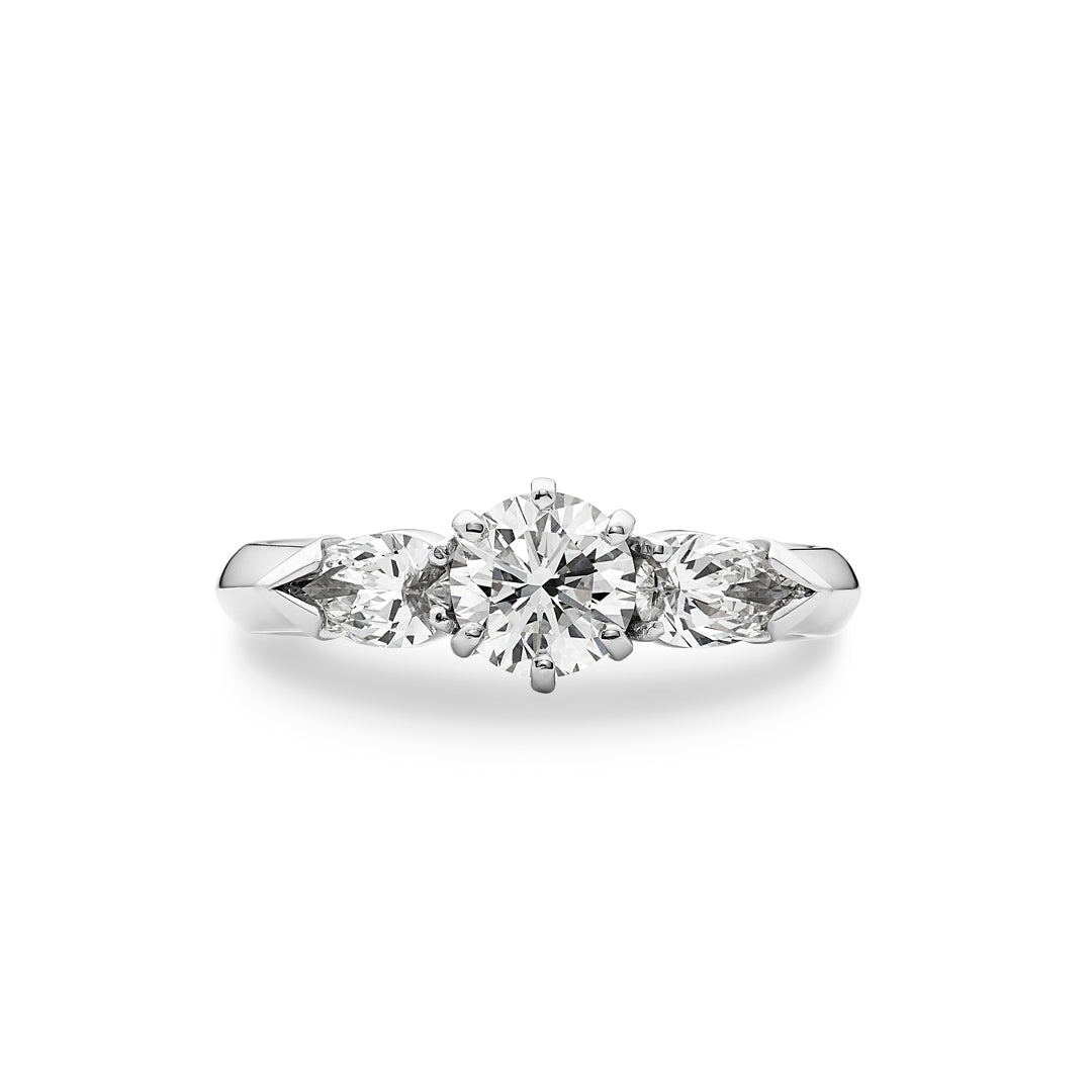 Brilliant & Pear Shaped Diamond Engagement Ring - Dracakis Jewellers