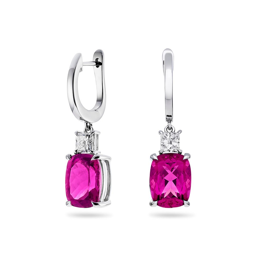 Rubellite Tourmaline & Diamond Earrings - Dracakis Jewellers