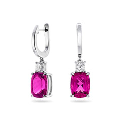 Rubellite Tourmaline & Diamond Earrings - Dracakis Jewellers