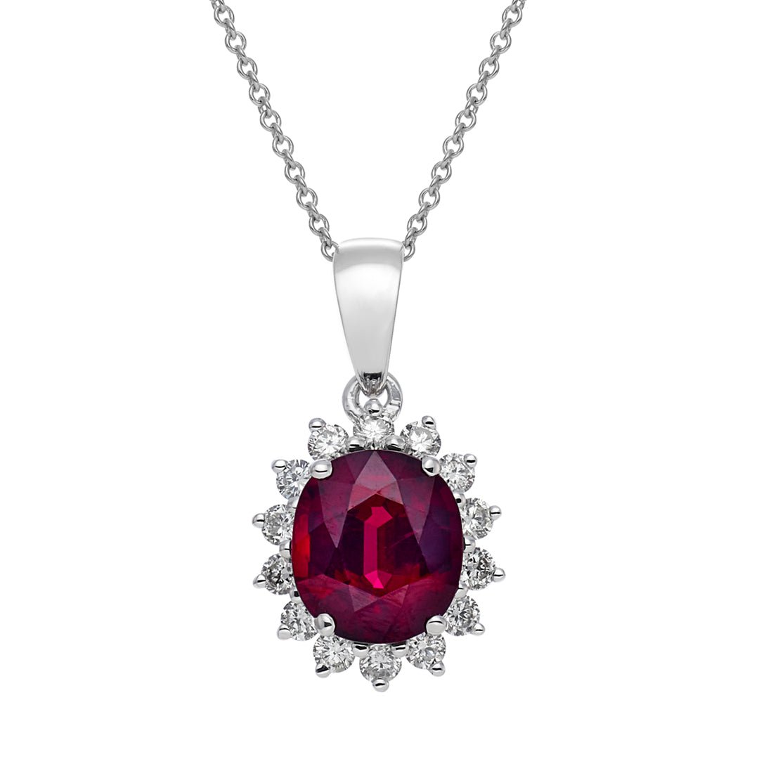 Ruby & Diamond Pendant - Dracakis Jewellers