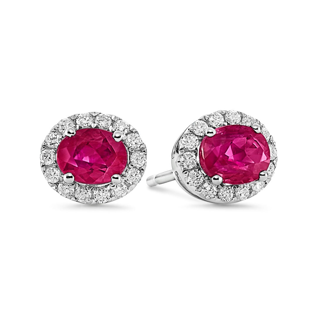 Ruby & Diamond Earrings - Dracakis Jewellers