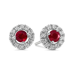 Ruby & Diamond Earrings - Dracakis Jewellers