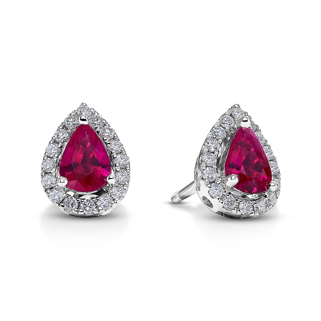 Ruby & Diamond Earrings - Dracakis Jewellers