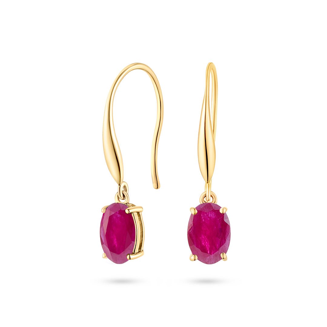 Ruby & Gold Earrings - Dracakis Jewellers