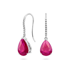 Ruby, White Gold & Diamond Earrings - Dracakis Jewellers