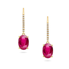 Ruby, Yellow Gold & Diamond Earrings - Dracakis Jewellers